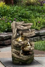 Multi-Leveled Fountain W/LEDs 20 in H Home Garden Decor Water Fountain