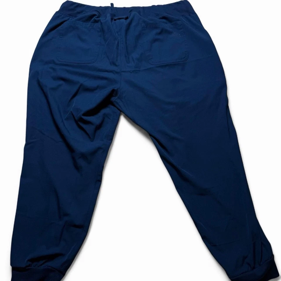 Women’s Navy Scrub Joggers XL Petite Nursing Medical Work Pants - Image 2 of 4
