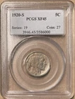 1920-S PCGS XF45 Buffalo Nickel 5c - San Francisco Mint