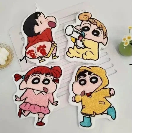 Toalla de mano polar coral dibujos animados Shin Chan cocina baño secado rápido
