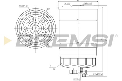 BREMSI FE0049 Fuel Filter for CITROËN,FIAT,KIA,PEUGEOT,UAZ