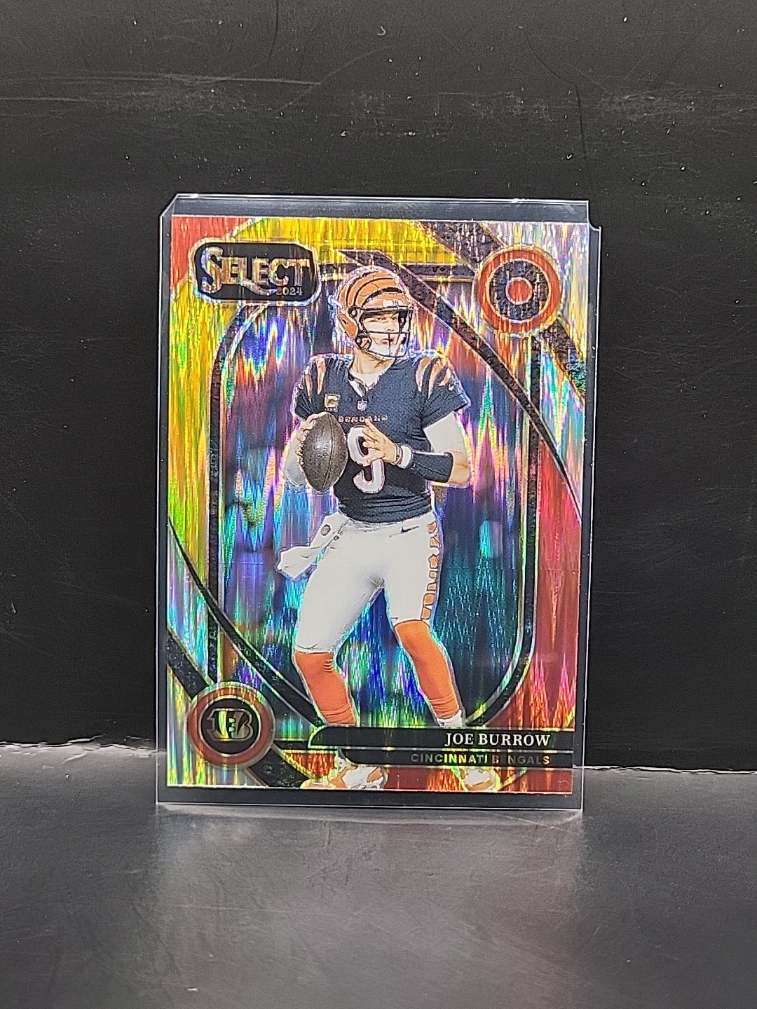 2024 Panini Select Joe Burrow RED YELLOW SHOCK PRIZM #230 Club Level BENGALS