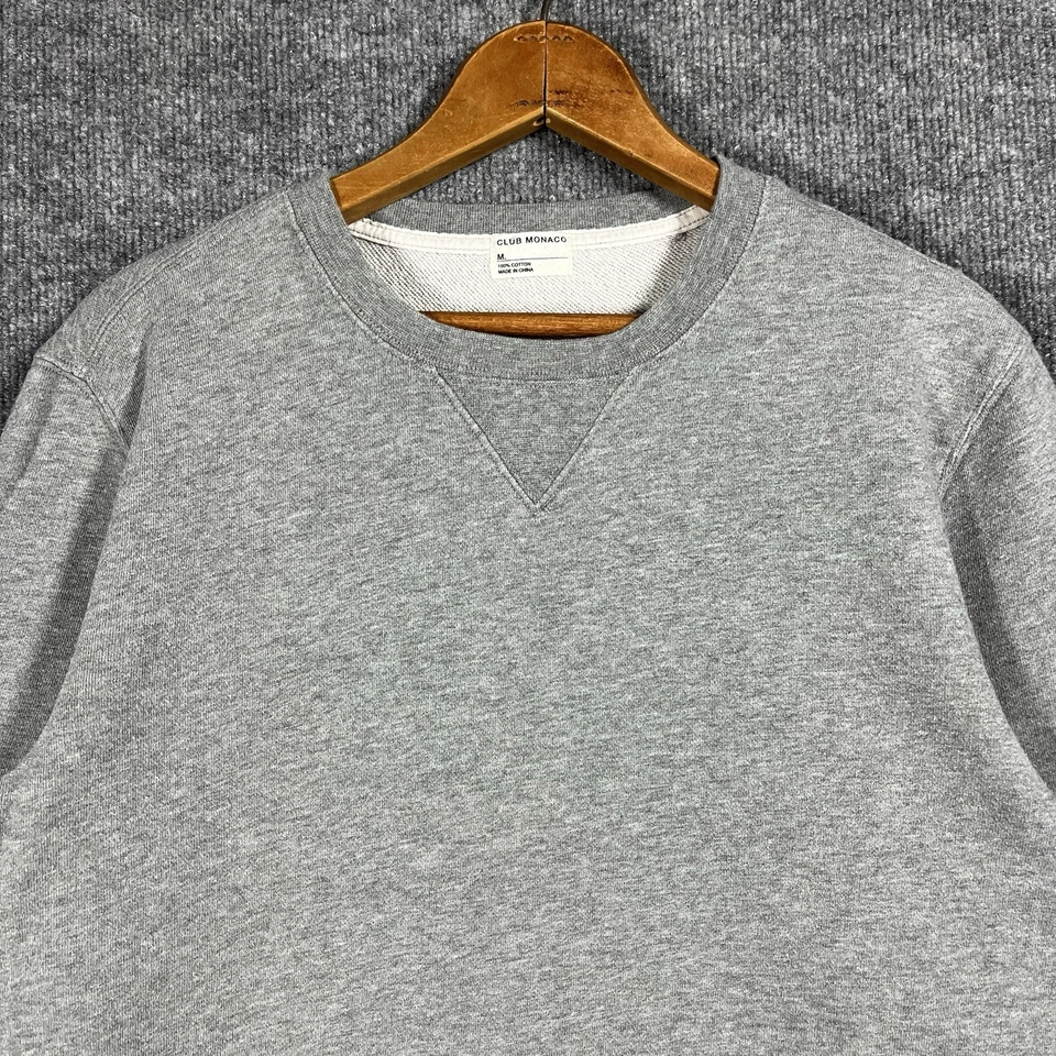 Sudadera Club Monaco Cuello Redondo Talla M Terry Francés Algodón Gris Estilo Vintage Foto 2 de 4
