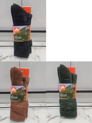 Ozark Trail 3 Pack Men's Crew Socks Merino Wool Blend Cushion Foot  Arch Support