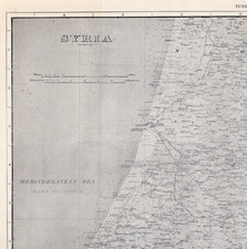 Syria Palestine WWI Turkish Campaigns Map 1914 Antique 11x15 War Map