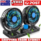360 Degree 12V Car Van Truck Camper Auto Portable Twin Dual Dash Cooling Air Fan