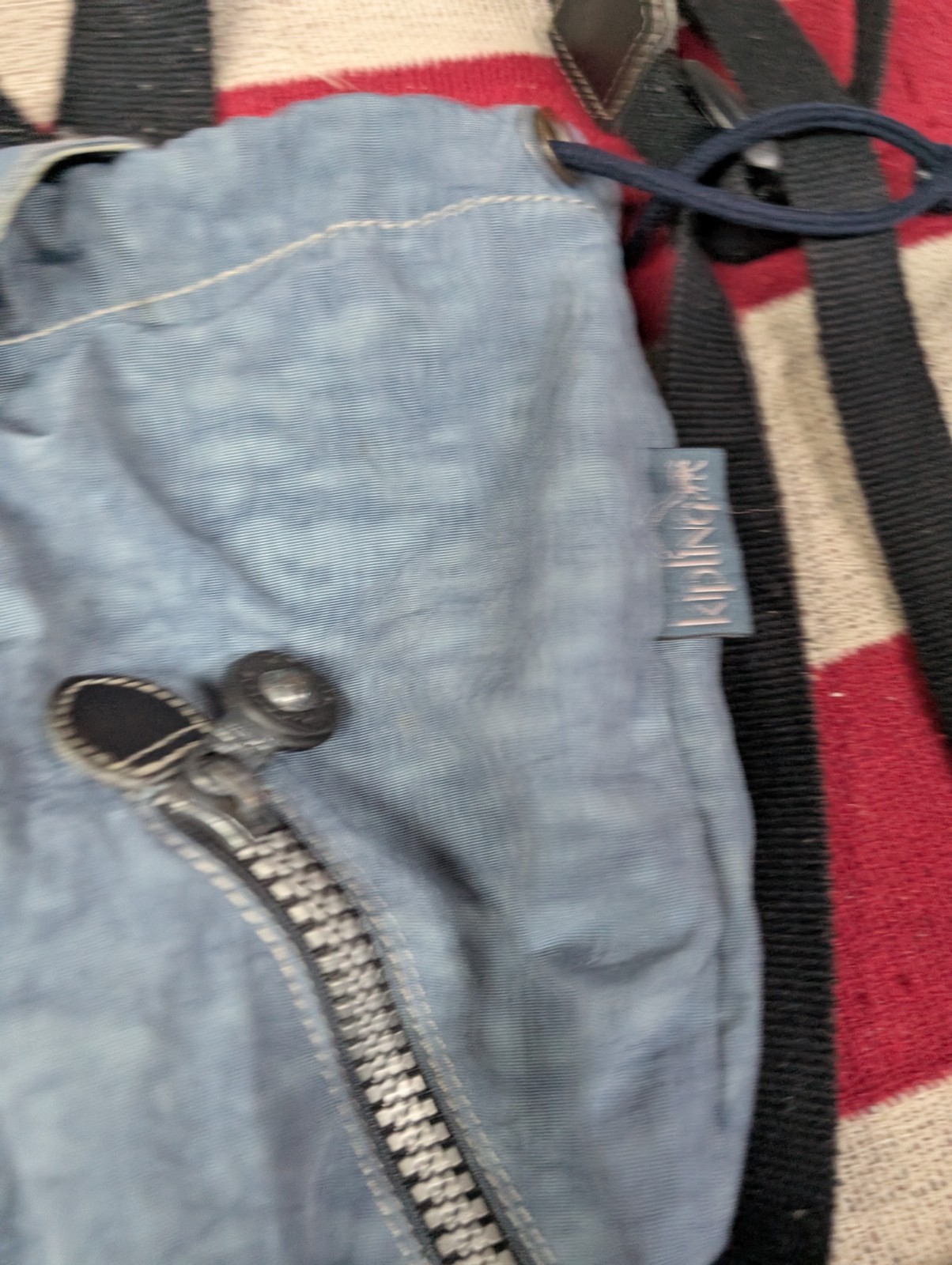 Kipling Backpack Drawstring Blue Vintage - image 4