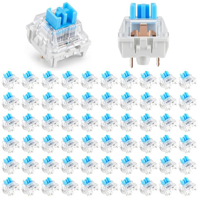 60 Pcs Mechanical Keyboard Switches, 3-PIN Blue Key Switches Keyboard Clickers f