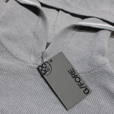 G/Fore NWT Pullover Hoodie Sweater Size L in Gray Wool & Polyester Blend