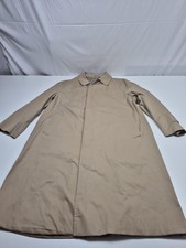 Vintage Aquascutum Coat Men's L Beige Aqua 5 Rain Mac Check Lined England