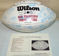 2003 San Francisco 49ers NFL Team Signed Football Garcia Hearst JSA Letter COA