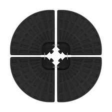 4-Piece Patio Market Umbrella Base 140 LBS Heavy-Duty with U-Locking Pins-Black