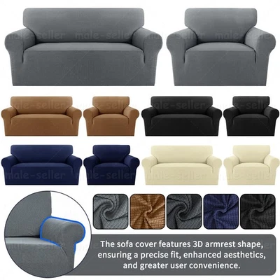PREMIUM Elastic STRETCH SOFA COVERS Slipcover Protector Settee 1/2/3/4 Seater US