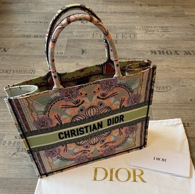Christian Dior Book Tote Large Multicolor Floral Canvas Original + Rechnung