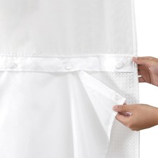 1 Pack Fabric Snap-in Shower Curtain Liner Replacement,Compatible with No Hook