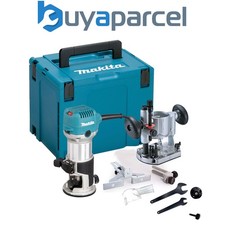 Makita RT0702CX4 240V 1/4" Router Laminate Trimmer with Guide Plunge Base Makpac