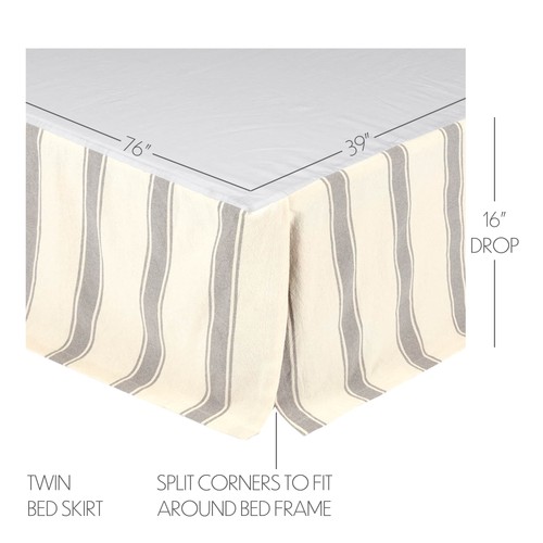 Farmhouse Twin Bed Skirt Creme Tailored Grace Cotton Bedroom Decor VHC Brands - 第 3/6 張圖片