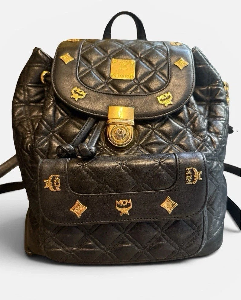 MCM Leather Exterior Gold Bags & Handbags for Women for sale  display picture 1