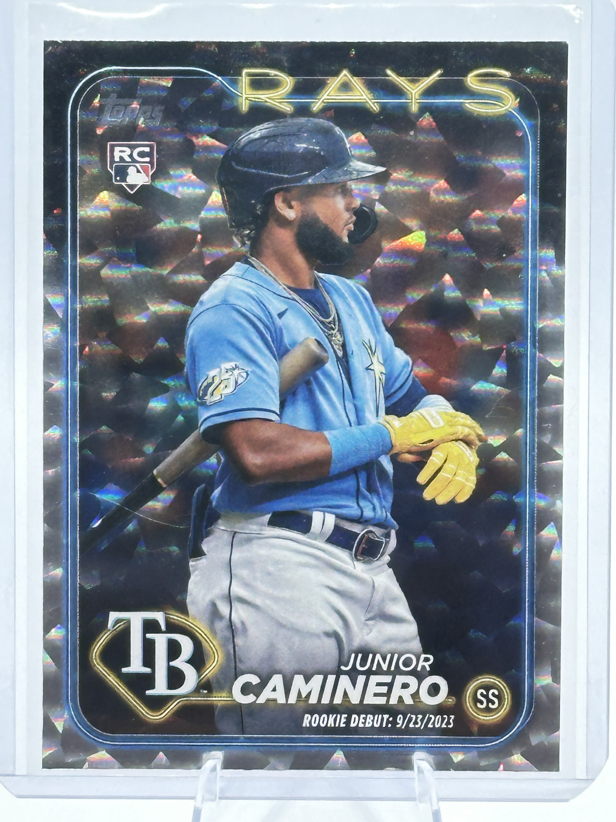 2024 Topps Update #US223 Junior Caminero Silver Crackle Foilboard