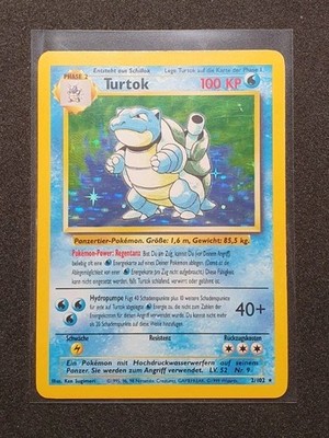 Pokemon German Turtok Blastoise Holo Base Set 2/102 Vintage Deutsch 