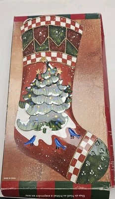 Metall Weihnachtsbaum Strumpf Wandbehang Deko Vintage Stil Festliche Deko