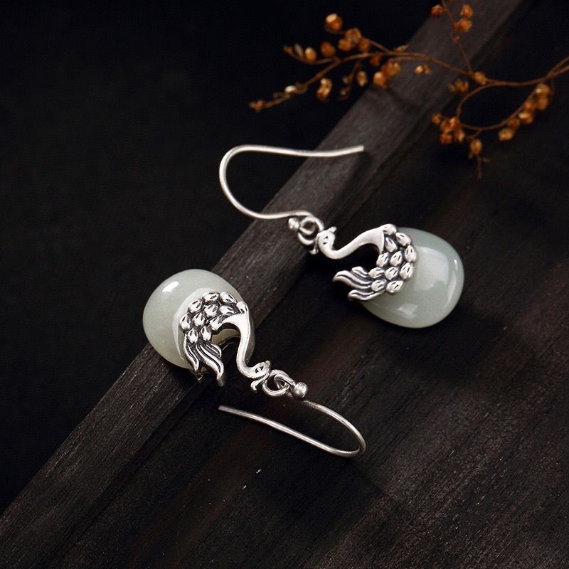 Court Style Phoenix Vintage Earrings New Chinese Ethnic Women Jewelry