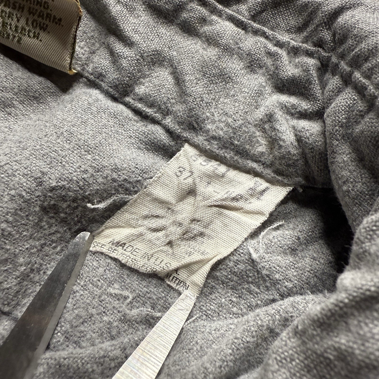 Five Brother Solid Gray Flannel Button Down Cotto… - image 2