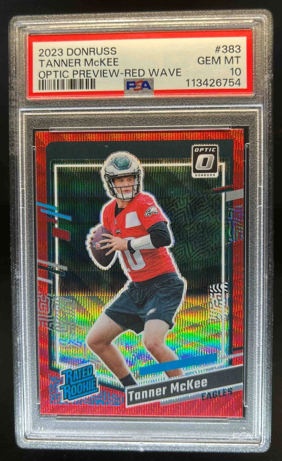 Tanner McKee Panini Donruss #383 Optic Preview-Red Wave