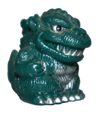 GODZILLA GREEN VERSION MINI FIGURE BANDAI GASHAPON CHIBI FINGER PUPPET KONG VTG