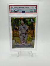2023 Bowman Chrome Sapphire Anthony Volpe #11 Yellow Image Variation /50 PSA 10