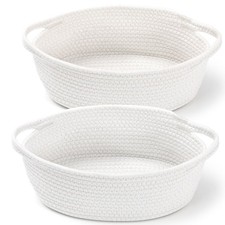 2 Pack Small Woven Basket with Gift Bags and Ribbons, Empty Decorative Gift C...
