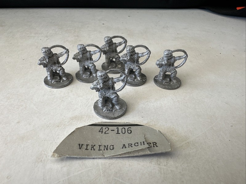 Vintage Ral Partha 1977 #42-106 Viking Archers 6pcs