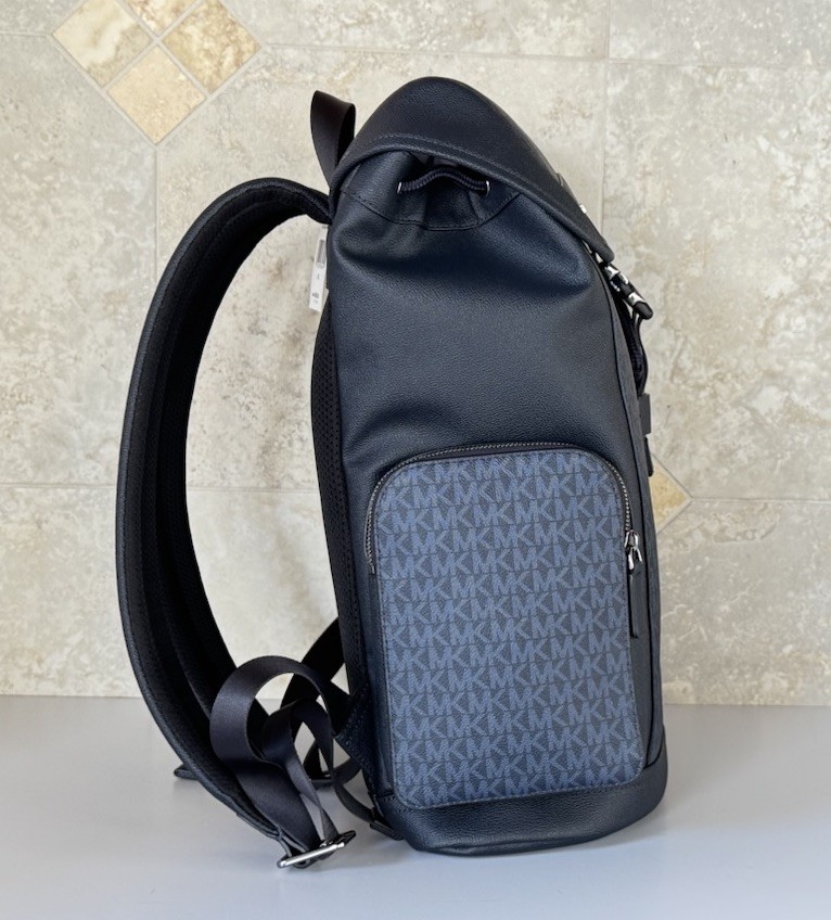 Michael Kors Cooper Large Utility City Backpack MK Dark Navy/Light Sky image 5