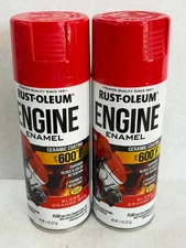 LOT OF (2) RUSTOLEUM 366433 GLOSS CHEVY ORANGE RED ENGINE ENAMEL CERAMIC COATING