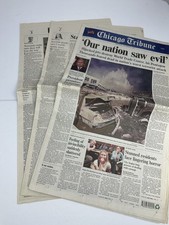 'OUR NATION SAW EVIL' Sept. 11 Attacks on NY, DC / Chicago Tribune / 3 Sections