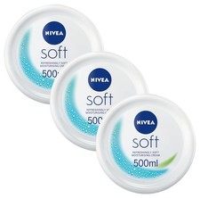 Image of NIVEA Soft Moisturising Cream (500ml), A 500 ml (Pack of 3), WHITE
