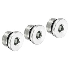 9/16-18UNF Hex Head Pipe Fitting Plug, 3 Pack Male Thread 45# Steel Plug