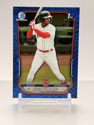 Justin Gonzales 2026 Bowman Baseball Blue Reptilian / 150 #BCP-141 Chrome