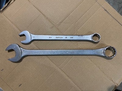 Lot of 2 Vintage Thorsen 15/16'' & 1-1/4'' 12 Pt. Combination Wrenches USA