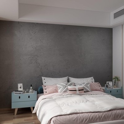 3yecao 48''×591'' Large Size Extra Wide Thick Darker Grey Black Concrete Wallpa...