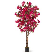 6 FT Artificial Bougainvillea Tree Tall Faux Pre-potted Tree with 910 Flowers