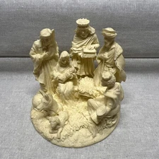 Christmas Mini Nativity Manger Scene Set Resin 3” X 2.5” Roman Inc. Vintage