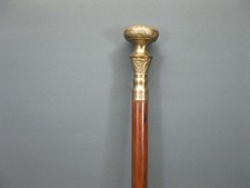 Antique Solid Brass Handle Walking Stick Vintage Designer Wooden Cane 36" inch