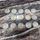 LOT OF 15 - 90% Silver Walking Liberty Half Dollars