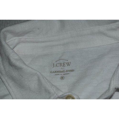 J Crew Golf Polo Shirt Men Size Medium Cotton Performance Garment Dyed White - Picture 4 of 5