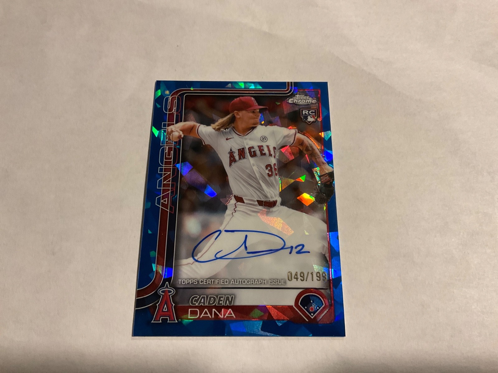 2025 Topps Chrome Sapphire Caden Dana RC Auto /199 Angels #RA-CAD