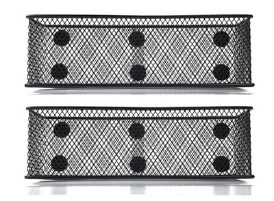 Magnetic Storage Bins & Baskets - Mesh Fridge Organizer & Locker Holders, 2 Pack