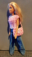 Barbie  Kleidungs-Set . Jeans, Pulli, Tasche Kette  Handarbeit - ohne Puppe