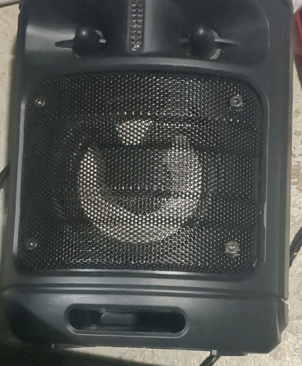 Black Portable Boombox Speaker with LED Lights, USB, SD, Mic