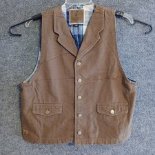 Cody James Authentic Western Apparel Vest size L Brown Canvas